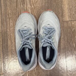 Hoka Light Gray Athletic Shoes